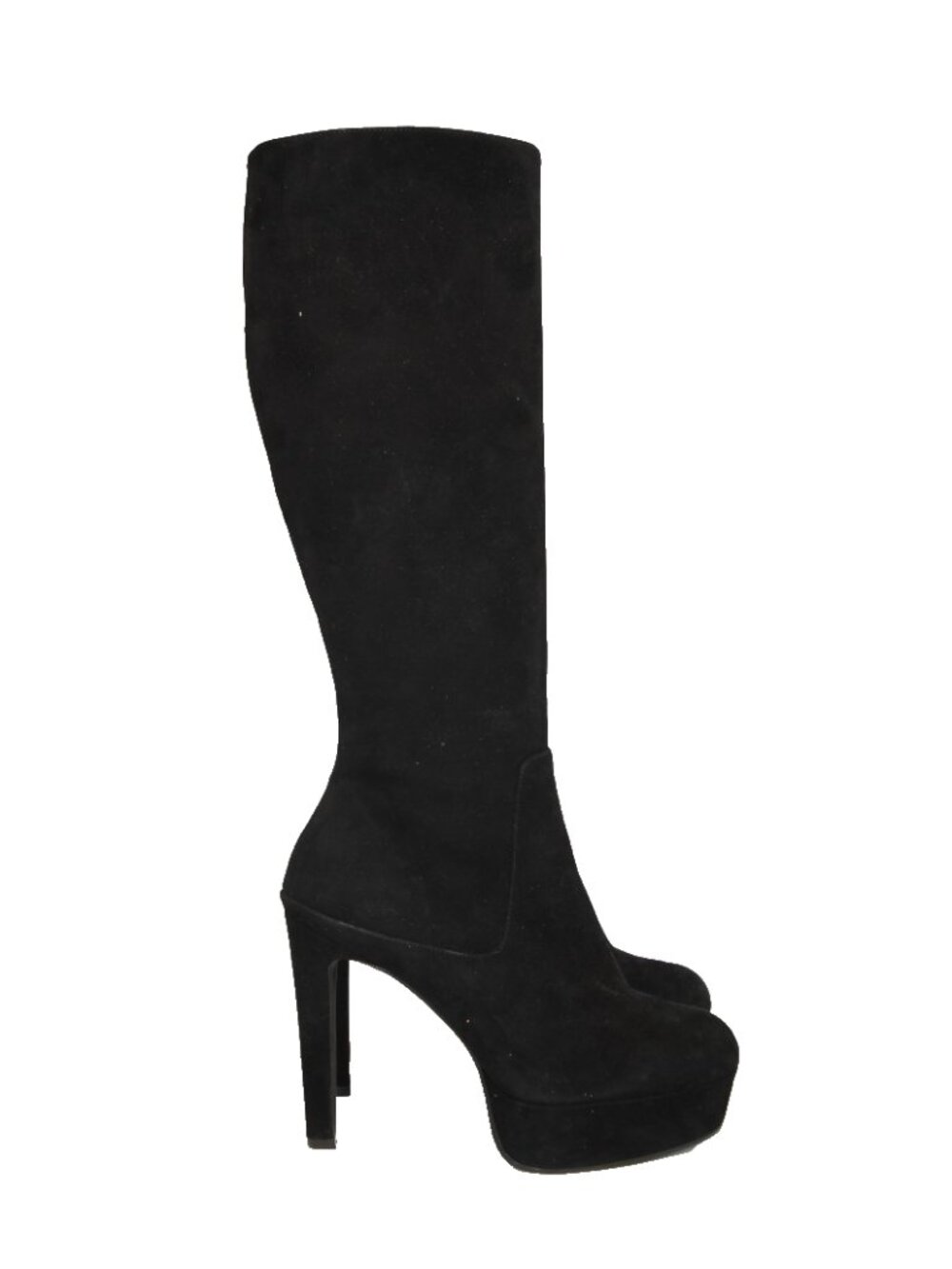 $1000 STUART WEITZMAN Ave 130 Platform HEEL KNEE BOOT BLACK SUEDE 10 (PD19)